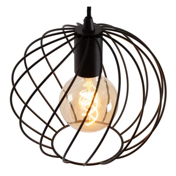 Lucide DANZA - Pendant light - Ø 50 cm - 3xE27 - Black - detail 2